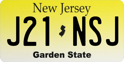 NJ license plate J21NSJ