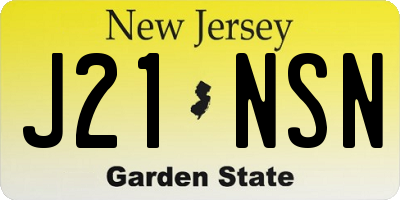 NJ license plate J21NSN