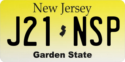NJ license plate J21NSP