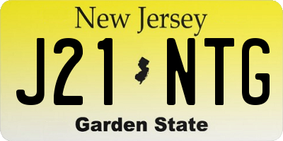 NJ license plate J21NTG
