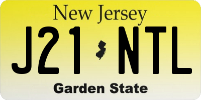 NJ license plate J21NTL
