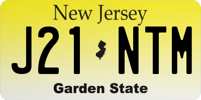 NJ license plate J21NTM
