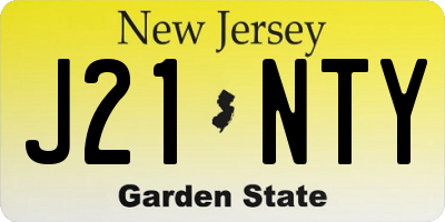 NJ license plate J21NTY