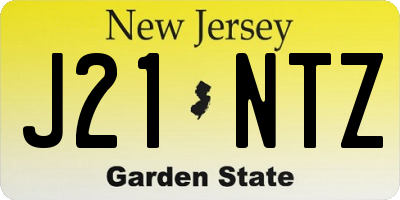 NJ license plate J21NTZ