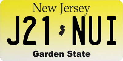 NJ license plate J21NUI