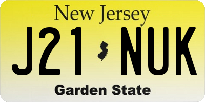 NJ license plate J21NUK
