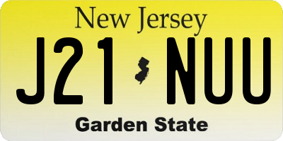 NJ license plate J21NUU