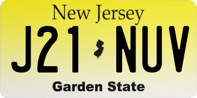 NJ license plate J21NUV