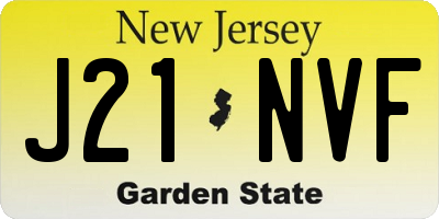 NJ license plate J21NVF