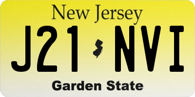 NJ license plate J21NVI