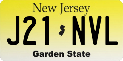 NJ license plate J21NVL