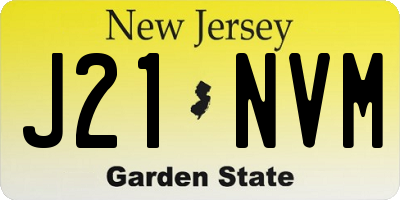 NJ license plate J21NVM
