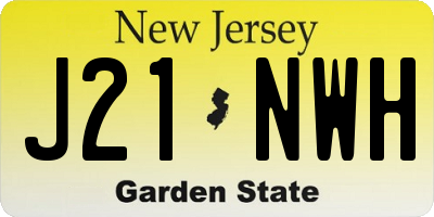 NJ license plate J21NWH