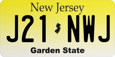NJ license plate J21NWJ