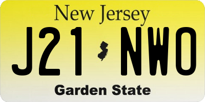 NJ license plate J21NWO