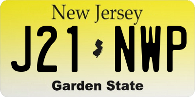 NJ license plate J21NWP