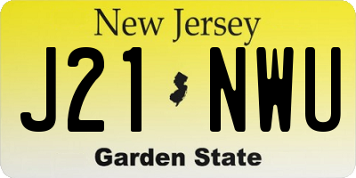 NJ license plate J21NWU