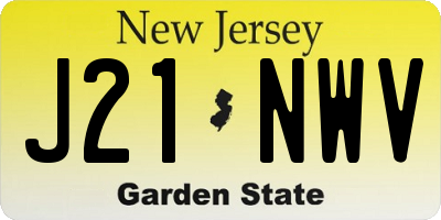 NJ license plate J21NWV