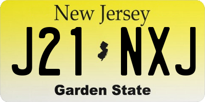 NJ license plate J21NXJ