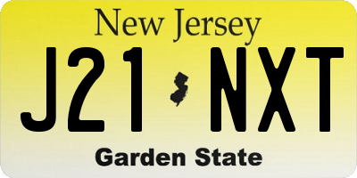 NJ license plate J21NXT