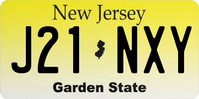 NJ license plate J21NXY
