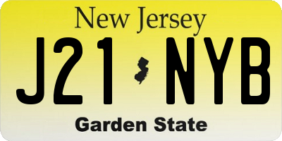 NJ license plate J21NYB