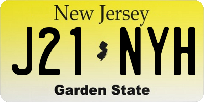 NJ license plate J21NYH