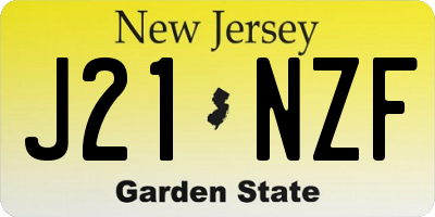 NJ license plate J21NZF