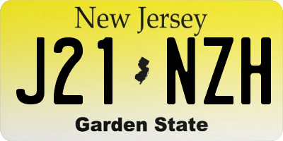 NJ license plate J21NZH