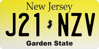 NJ license plate J21NZV