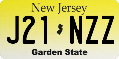 NJ license plate J21NZZ