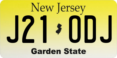 NJ license plate J21ODJ