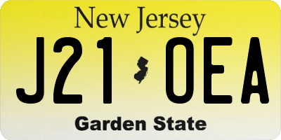 NJ license plate J21OEA