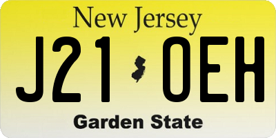 NJ license plate J21OEH