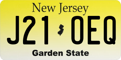NJ license plate J21OEQ
