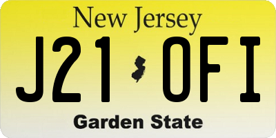 NJ license plate J21OFI