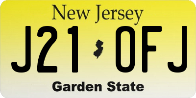 NJ license plate J21OFJ