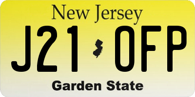 NJ license plate J21OFP