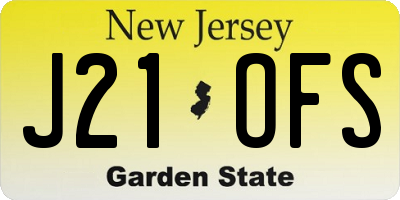 NJ license plate J21OFS