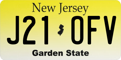 NJ license plate J21OFV