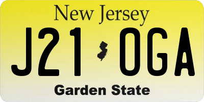 NJ license plate J21OGA