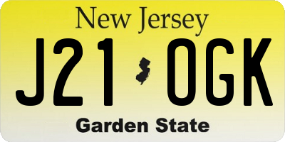 NJ license plate J21OGK