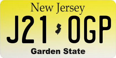NJ license plate J21OGP