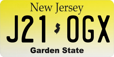 NJ license plate J21OGX