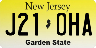 NJ license plate J21OHA