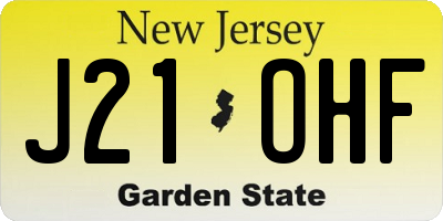 NJ license plate J21OHF