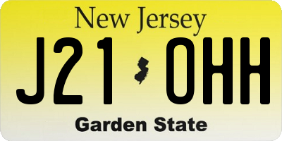 NJ license plate J21OHH