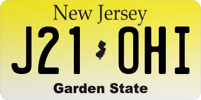 NJ license plate J21OHI