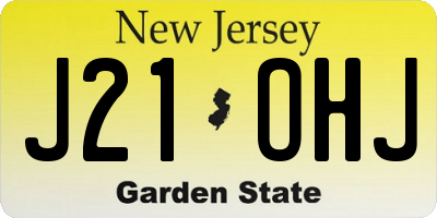 NJ license plate J21OHJ