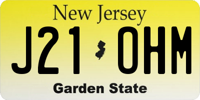NJ license plate J21OHM